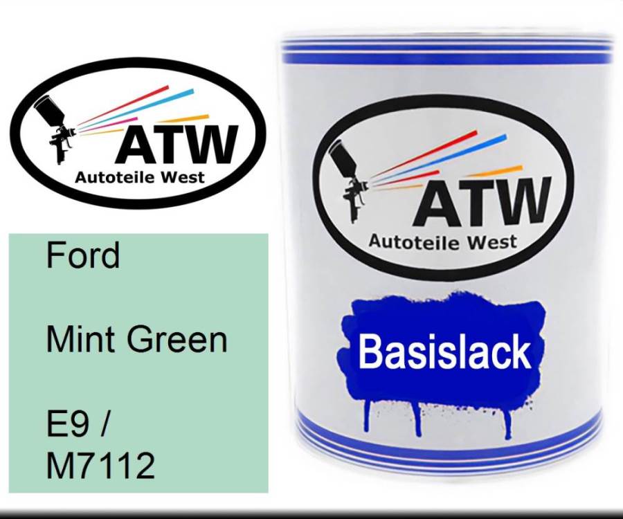 Ford, Mint Green, E9 / M7112: 1L Lackdose, von ATW Autoteile West.
